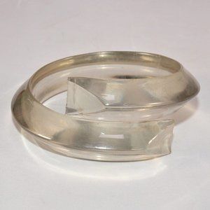 1960s Clear Smoky Lucite Wrap Bangle